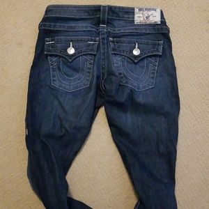 True religion dark wash skinny jeans